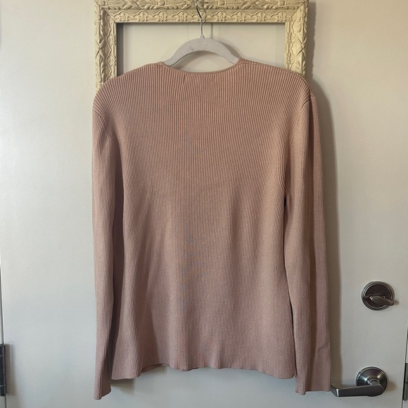 JONES NEW YORK | Y2K Light Muted Rose Ribbed Cardigan Button Up - Picture 10 of 16